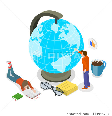 3D Isometric Flat Illustration of Back To School, Education as Process of Gaining Knowledge. Item 2 114943797