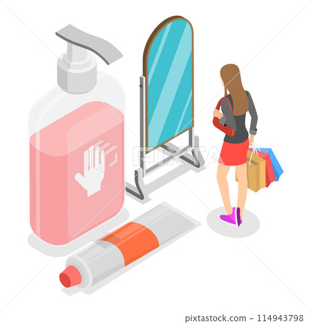 3D Isometric Flat Illustration of Beauty And Health, Skincare and Cosmetics. Item 2 114943798