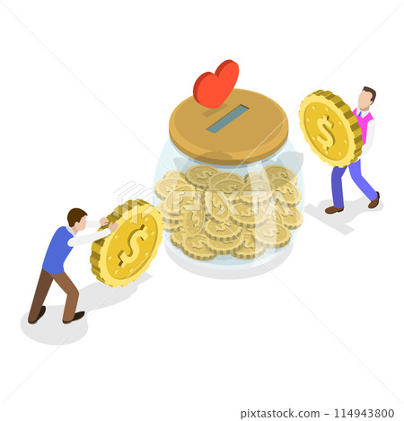 3D Isometric Flat Illustration of Donation and Volunteering, Charity Social Support. Item 2 3D Isometric Flat Illustration of Donation and Volunteering, Charity Social Support. Item 2 114943800