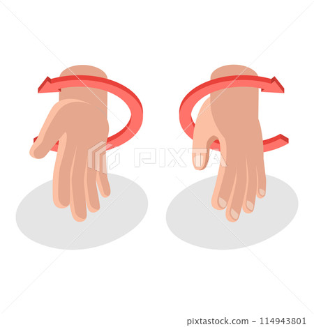 3D Isometric Flat Illustration of Muscular Motion, Abduction and Adduction Movements. Item 1 3D Isometric Flat Illustration of Muscular Motion, Abduction and Adduction Movements. Item 1 114943801