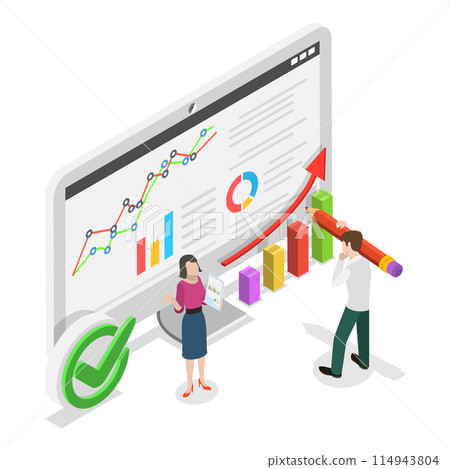 3D Isometric Flat Illustration of Financial Report, Budget Accounting or Statistics. Item 3 3D Isometric Flat Illustration of Financial Report, Budget Accounting or Statistics. Item 3 114943804