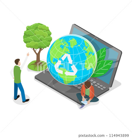 3D Isometric Flat Illustration of ESG, Sustainable and Ethical Business. Item 3 114943899