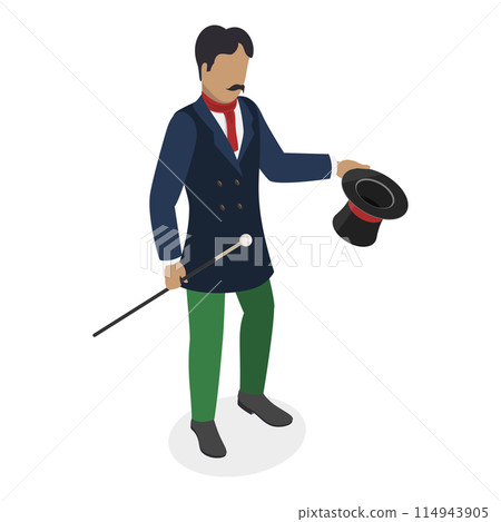 3D Isometric Flat Vector Set of British People Set, Victorian Era Persons. Item 4 114943905