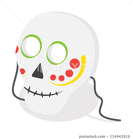 3D Isometric Flat Vector Set of Halloween Face Masks, Carnaval Costumes. Item 6 114943918