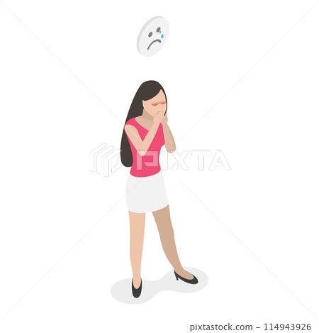 3D Isometric Flat Vector Illustration of Domestic Violence, Aggression Against Women. Item 2 114943926