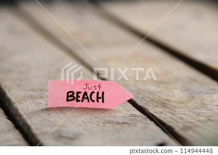 Just Beach tag. Summer concept. 114944448
