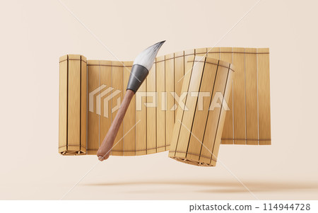 Ancient Chinese brush, 3d rendering. Ancient Chinese brush, 3d rendering. 114944728