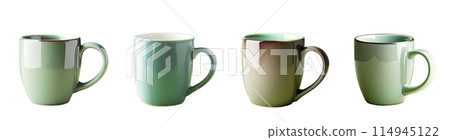 一套不真正存在的光滑綠色馬克杯套裝 114945122