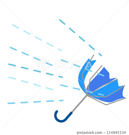 Vector landscape image of a blue umbrella breaking in a downpour Vector landscape image of a blue umbrella breaking in a downpour 114945134