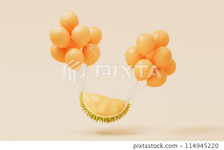 The fruit durian, delicious fruit, 3d rendering. The fruit durian, delicious fruit, 3d rendering. 114945220
