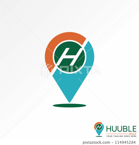 Logo design graphic concept creative vector premium stock unique abstract place symbol with initial letter H or CH font Related to monogram typography 114945284