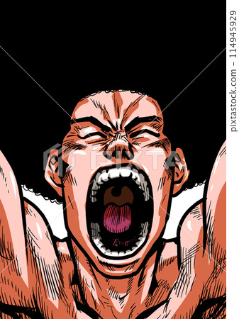 一個裸體男人說「萬歲」的插圖 114945929