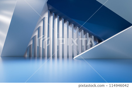 Abstract geometric interior structure, 3d 114946042