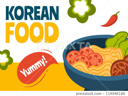 Korean Food Social Media Background Illustration Flat Cartoon Hand Drawn Templates Korean Food Social Media Background Illustration Flat Cartoon Hand Drawn Templates 114946180