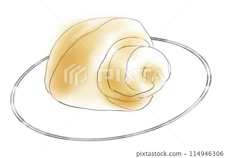 Illustration of bread on a plate Illustration of bread on a plate 114946306