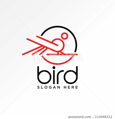 Logo design graphic concept creative premium vector stock abstract emblem circle unique line art out bird on stalk Related to freedom creative drawing Logo design graphic concept creative premium vector stock abstract emblem circle unique line art out bird on stalk Related to freedom creative drawing 114946312