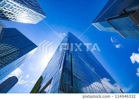 Clouds reflected on the buildings in front of Shibuya Station Clouds reflected on the buildings in front of Shibuya Station 114946332