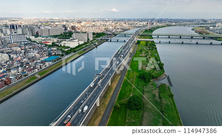 Aerial view of the highway Aerial view of the highway 114947386