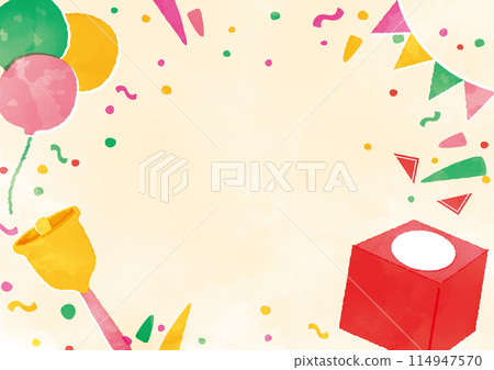 Watercolor background material for lottery drawing 114947570