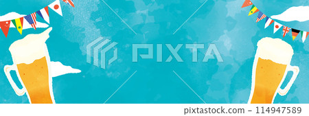 Beer, blue sky and flag garland Beer, blue sky and flag garland 114947589