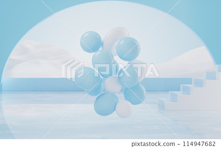 Soft balls, creative geometric background, 3d Soft balls, creative geometric background, 3d 114947682