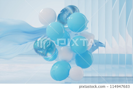 Soft balls, creative geometric background, 3d Soft balls, creative geometric background, 3d 114947683