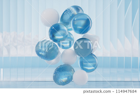Soft balls, creative geometric background, 3d Soft balls, creative geometric background, 3d 114947684