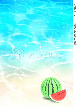 西瓜夏日問候海面背景 114947824