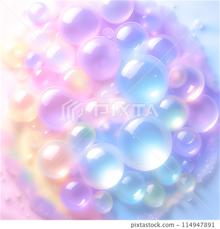 Bright soft color bubble background material 114947891