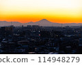 Sunset seen from a residential area 114948279