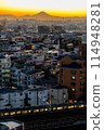 Sunset seen from a residential area 114948281
