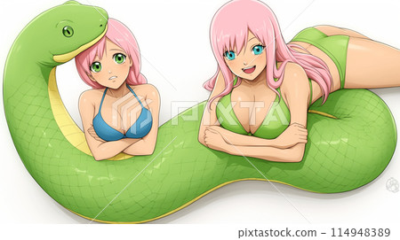 年輕女子玩蛇 年輕女子玩蛇 114948389