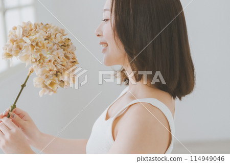 hydrangea, female, lady 114949046