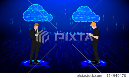 Vector illustration Hi Technology style line digital glow abstract  background text digital technology vector illustration 114949478