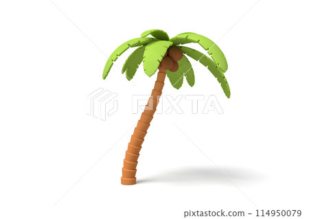 Solo cartoonish palm tree in 3D style 114950079