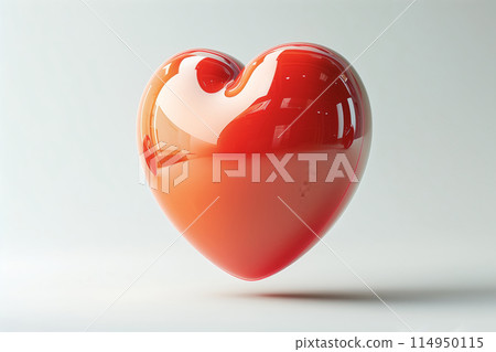 Heart-shaped glass icon floating in air 114950115