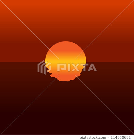 sunset reflect on water surface no people. landscape view. The orange sun was setting and reflecting on the water. vector illustration eps10 sunset reflect on water surface no people. landscape view. The orange sun was setting and reflecting on the water. vector illustration eps10 114950691