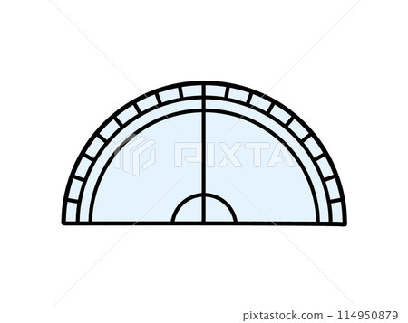 Simple protractor illustration material 114950879