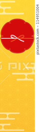 Japanese style banner decorated with flowers and mizuhiki 114951004