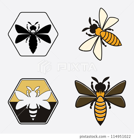 bee logo illustrations design icon 114951022