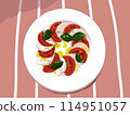 Caprese (tomato and cheese salad) illustration 114951057