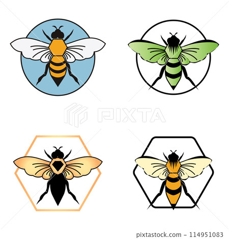 bee logo illustrations design icon 114951083
