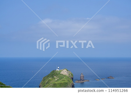 Cape Kamui floating in the Shakotan blue waters Cape Kamui floating in the Shakotan blue waters 114951266