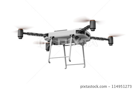 3d rendering of drone with working propellers isolated on white background 3d rendering of drone with working propellers isolated on white background 114951273
