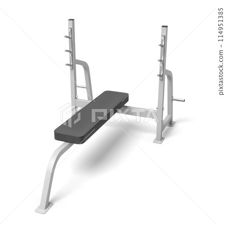 3D model of a gym bench angled without weights 114951385