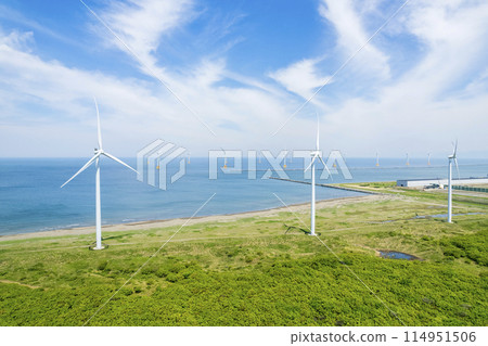 Windmills on the sea (aerial view) Windmills on the sea (aerial view) 114951506