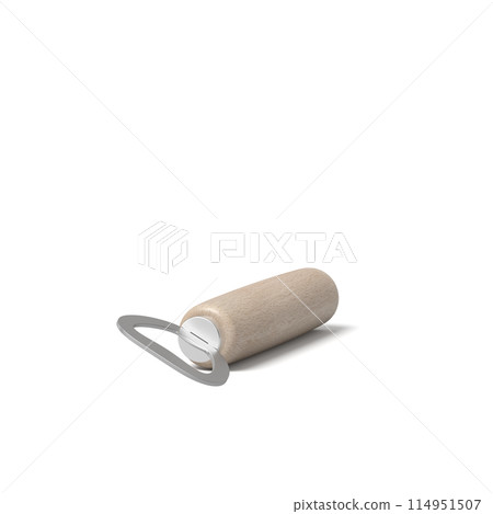 Tilted wooden handle bottle opener on white Tilted wooden handle bottle opener on white 114951507