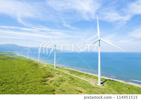 Windmills on the sea (aerial view) Windmills on the sea (aerial view) 114951515