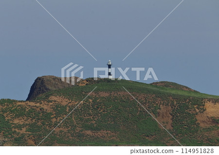 Todo Island Lighthouse as seen from Cape Sukoton on Rebun Island Todo Island Lighthouse as seen from Cape Sukoton on Rebun Island 114951828