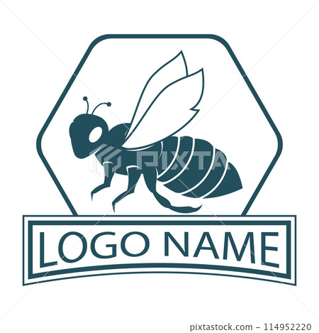 bee logo illustrations design icon 114952220